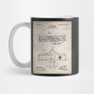 Wright Brothers Airplane Patent - Aviation History Art - Antique Mug